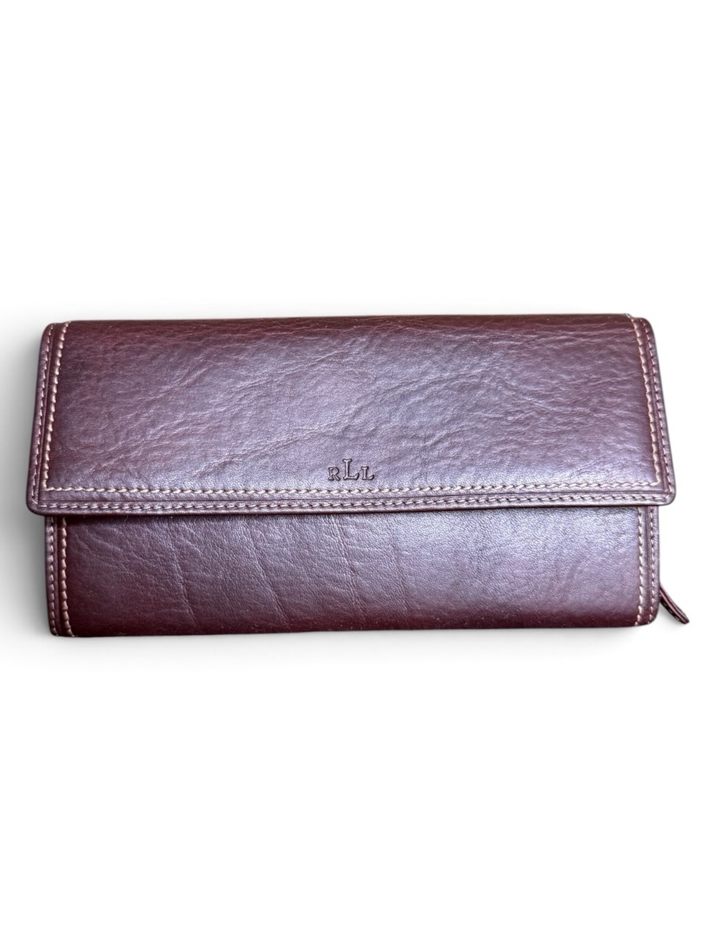 Ralph Lauren Tobacco Leather Wallet Pre-Owned Excellent Condition